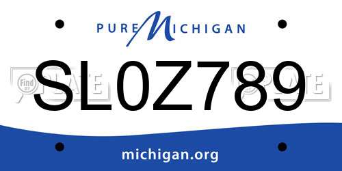 SL0Z789 Michigan License Plate