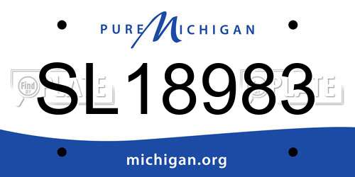 SL18983 Michigan License Plate