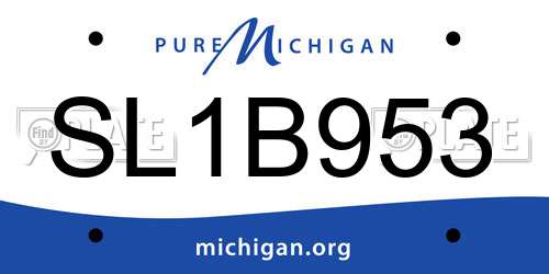 SL1B953 Michigan License Plate