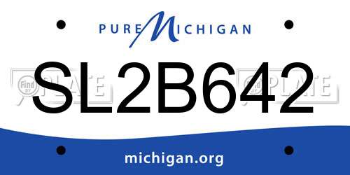 SL2B642 Michigan License Plate