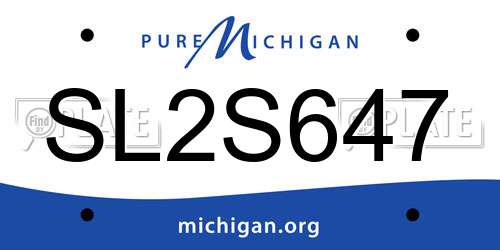 SL2S647 Michigan License Plate