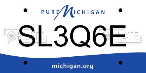 SL3Q6E Michigan License Plate