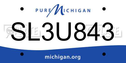 SL3U843 Michigan License Plate