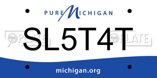 SL5T4T Michigan License Plate