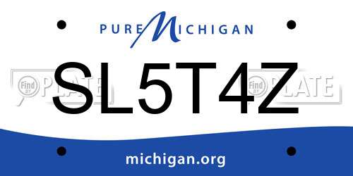 SL5T4Z Michigan License Plate