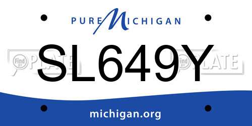 SL649Y Michigan License Plate