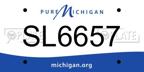 SL6657 Michigan License Plate