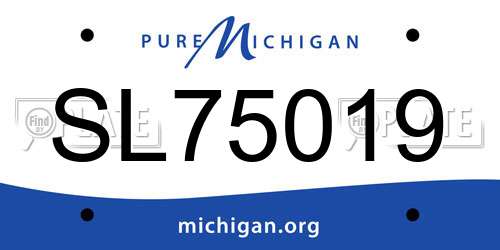 SL75019 Michigan License Plate