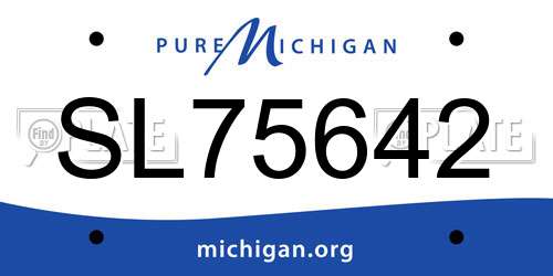 SL75642 Michigan License Plate