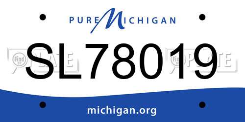 SL78019 Michigan License Plate