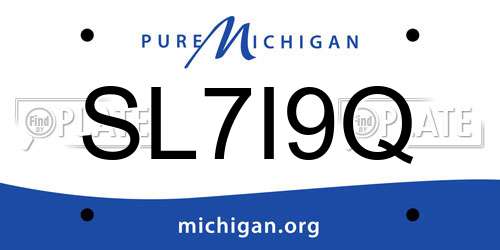 SL7I9Q Michigan License Plate