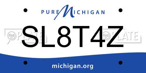 SL8T4Z Michigan License Plate