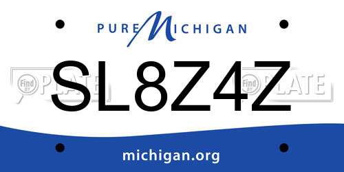 SL8Z4Z Michigan License Plate