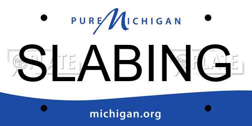 SLABING Michigan License Plate