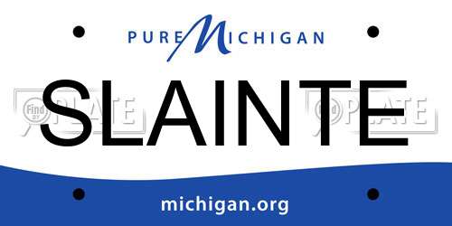 SLAINTE Michigan License Plate