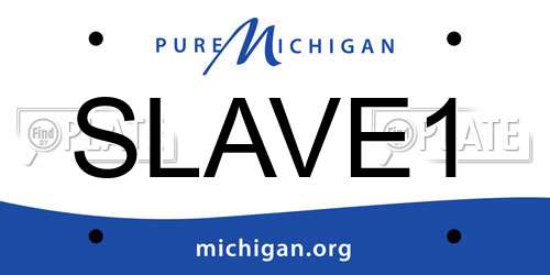 SLAVE1 Michigan License Plate