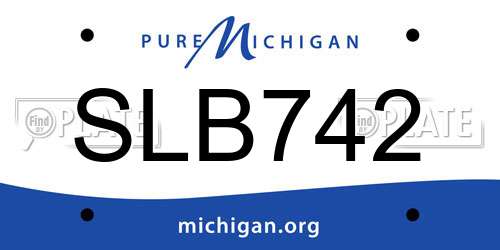 SLB742 Michigan License Plate