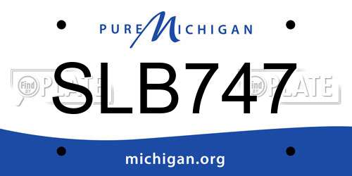 SLB747 Michigan License Plate