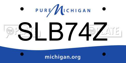 SLB74Z Michigan License Plate