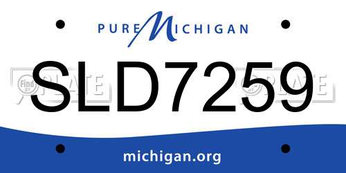 SLD7259 Michigan License Plate