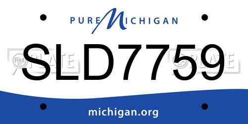 SLD7759 Michigan License Plate