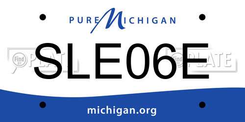 SLE06E Michigan License Plate