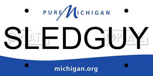 SLEDGUY Michigan License Plate