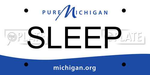 SLEEP Michigan License Plate