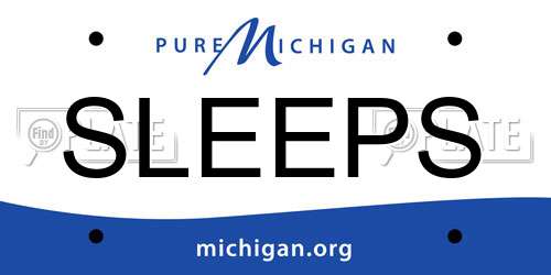 SLEEPS Michigan License Plate