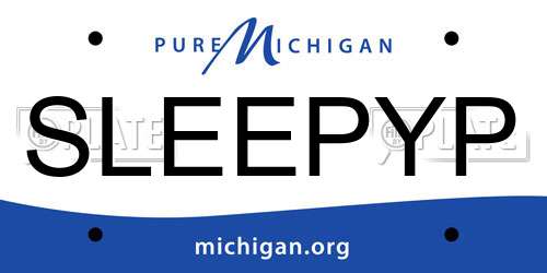 SLEEPYP Michigan License Plate