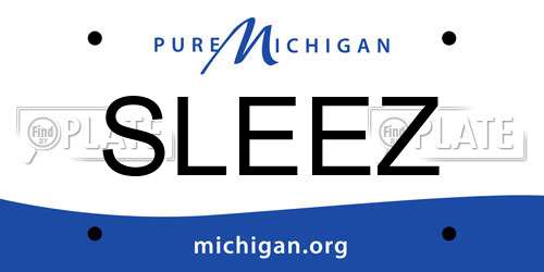 SLEEZ Michigan License Plate