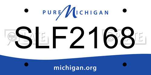 SLF2168 Michigan License Plate