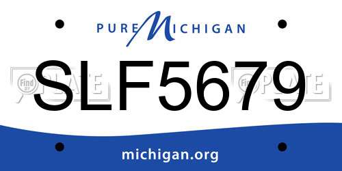 SLF5679 Michigan License Plate