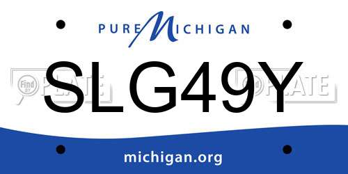 SLG49Y Michigan License Plate