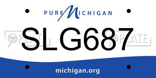 SLG687 Michigan License Plate