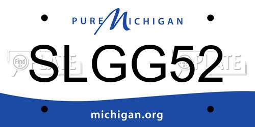 SLGG52 Michigan License Plate