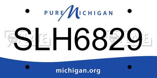 SLH6829 Michigan License Plate