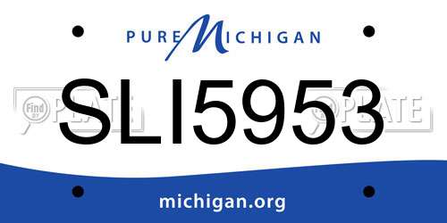 SLI5953 Michigan License Plate