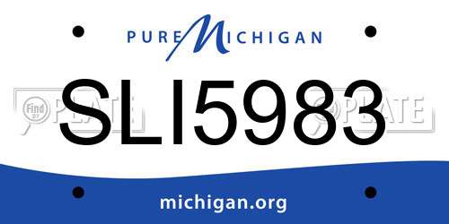 SLI5983 Michigan License Plate