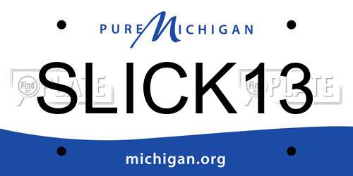 SLICK13 Michigan License Plate