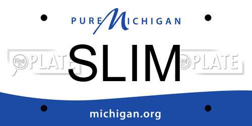 SLIM Michigan License Plate