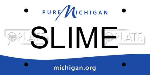 SLIME Michigan License Plate