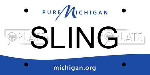 SLING Michigan License Plate