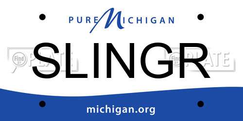 SLINGR Michigan License Plate