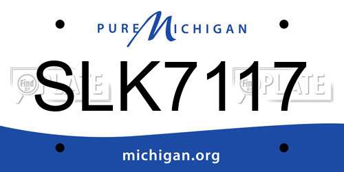 SLK7117 Michigan License Plate