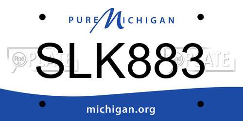 SLK883 Michigan License Plate
