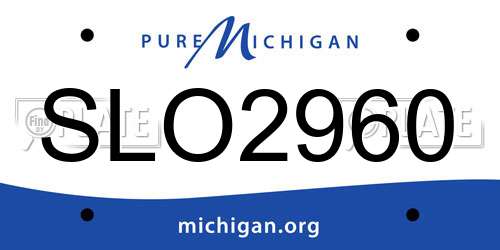 SLO2960 Michigan License Plate