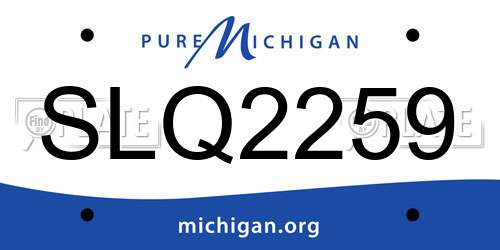 SLQ2259 Michigan License Plate