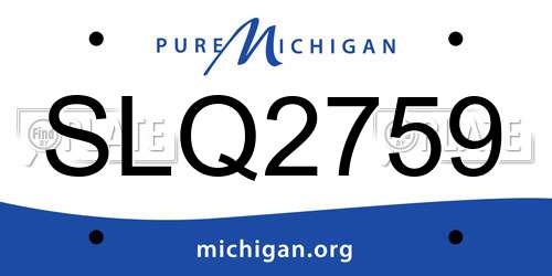 SLQ2759 Michigan License Plate