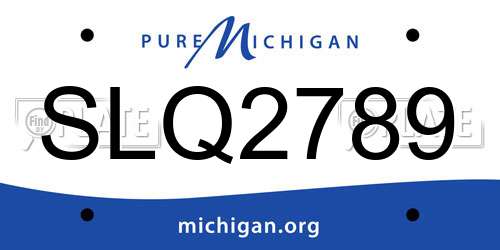 SLQ2789 Michigan License Plate